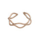 Viena rose gold-plated adjustable ring in waves shape image