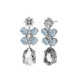 Blooming flower crystal earrings in silver image