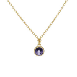 Basic XS crystal tanzanite necklace in gold plating