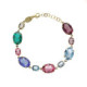 Magnolia gold-plated crystal bracelet with multicolour in oval shape image
