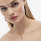 Magnolia gold-plated short necklace with brown in tear shape cover