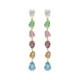Magnolia gold-plated long earrings with multicolour in tear shape image