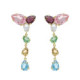 Magnolia gold-plated long earrings with multicolour in tear shape image