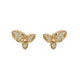 Magnolia gold-plated short earrings with brown in tear shape image