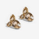 Magnolia gold-plated short earrings with brown in tear shape cover