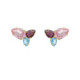 Magnolia gold-plated short earrings with multicolour in tear shape image