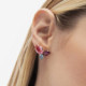 Magnolia gold-plated short earrings with multicolour in tear shape cover