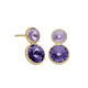 Basic XS double crystal violet and tanzanite earrings in gold plating image