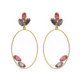 Lia gold-plated long earrings with pink in oval shape image
