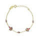 Lia gold-plated adjustable bracelet with pink in flower shape image