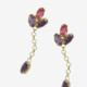 Lia sterling silver long earrings with pink in flower shape cover