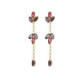 Lia gold-plated long earrings with pink in flower shape image