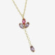 Lia sterling silver short necklace with pink in flower shape cover