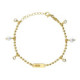 MOTHER gold-plated adjustable bracelet with white in mom plate and pearl shape image