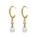 MOTHER gold-plated hoop earrings with white in pearl shape image