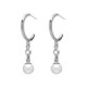 MOTHER sterling silver hoop earrings with white in pearl shape image