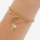 MOTHER gold-plated adjustable bracelet with pearls in Mom shape cover