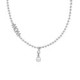 MOTHER sterling silver short necklace with white in Mom shape image