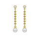 Pendientes largos perla color blanco bañados en oro image