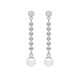 Pendientes largos perla color blanco elaborados en plata image