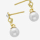 MOTHER gold-plated short earrings with white in pearl shape cover