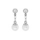 MOTHER sterling silver short earrings with white in pearl shape image