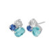 Alexandra crystals light turquoise earrings in silver. image