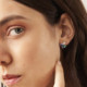 Alexandra crystals light turquoise earrings in silver. cover