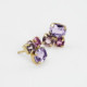 Alexandra crystals violet earrings in gold plating. cover