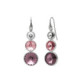 New Combination sterling silver long earrings with pink in triple shape image