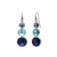 New Combination sterling silver long earrings with blue in triple shape