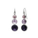 New Combination sterling silver long earrings with purple in triple shape