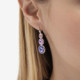 New Combination sterling silver long earrings with purple in triple shape cover