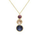 New Combination gold-plated short necklace with blue in triple shape image