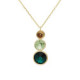 New Combination gold-plated short necklace with green in triple shape image