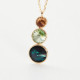 New Combination gold-plated short necklace with green in triple shape cover