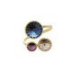 New Combination gold-plated adjustable ring with pearls in triple shape