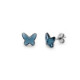 Pendientes botón mariposa azul elaborados en plata