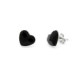 Cuore heart jet earrings in silver