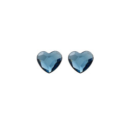 Pendientes corazón denim blue de Cuore en plata