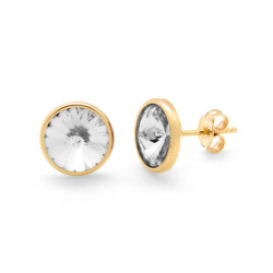 Basic crystal earrings in gold plating