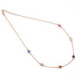 Basic multicolour crystals necklace in rose gold plating in gold plating image