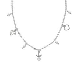 Magic sterling silver short necklace with pearl in reasons shape