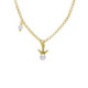 Magic gold-plated short necklace with pearl in crown shape image