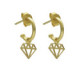 Magic gold-plated hoop earrings in diamond shape image