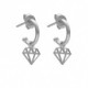 Magic sterling silver hoop earrings in diamond shape image
