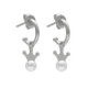 Magic sterling silver hoop earrings with pearl in crown shape image