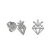 Magic sterling silver stud earrings in diamond shape image