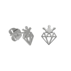 Magic sterling silver stud earrings in diamond shape