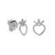 Magic sterling silver stud earrings in heart shape image